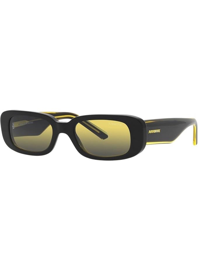 Arnette AN4317 Rectangular Sunglasses for Men - Black/Yellow Frame with Grey/Yellow Lenses (Size 50mm) - Image 1